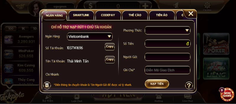 Nạp tiền nhatvip nhanh chóng bằng nhiều phương thức